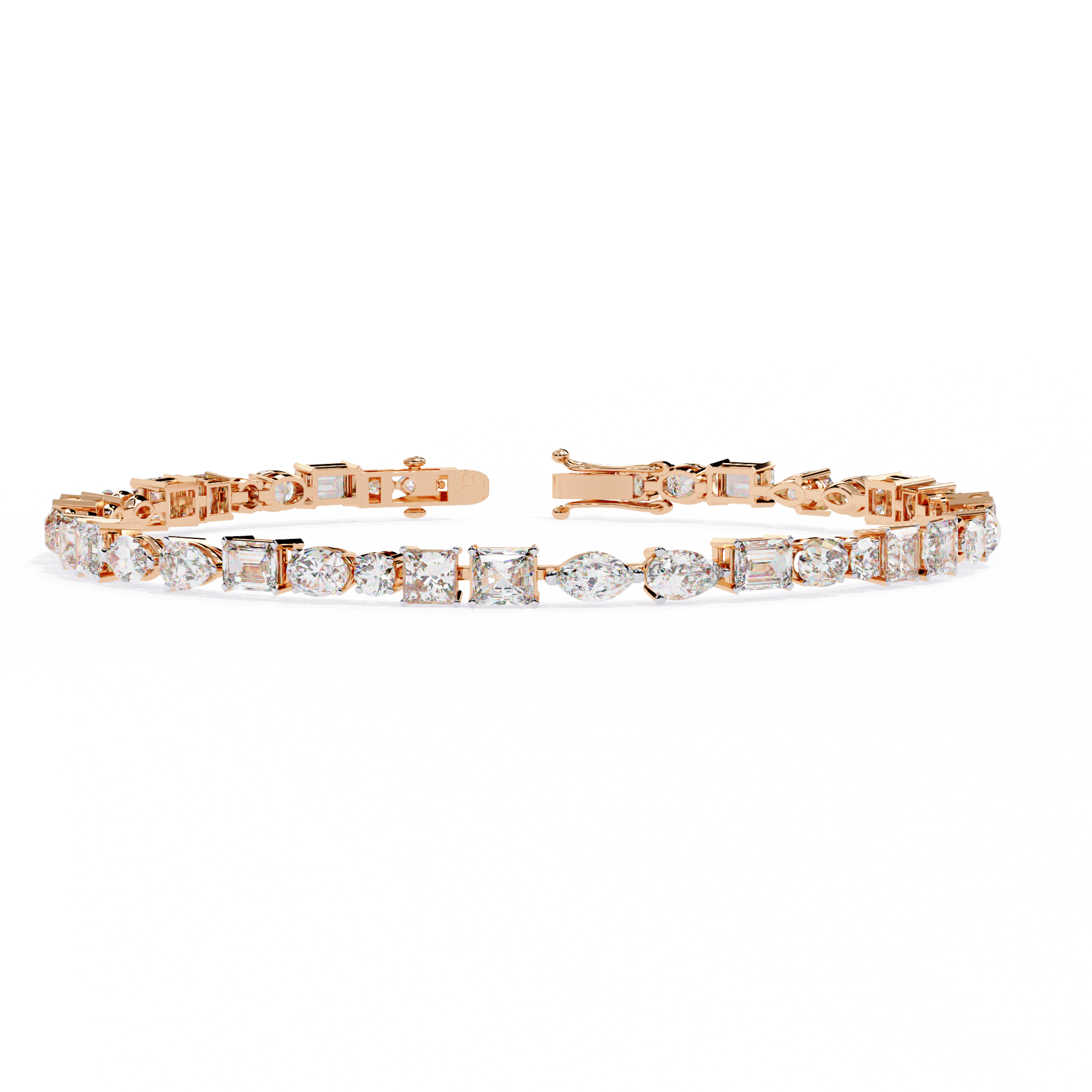 Solitairekart 5.74ct Mixed Cut Diamond Tennis Bracelet-HI Color, VS-SI Clarity